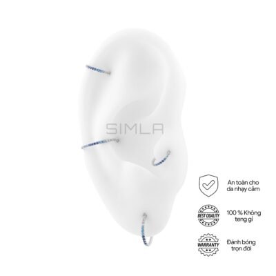 Khuyên clicker 1 hàng đá xanh biển