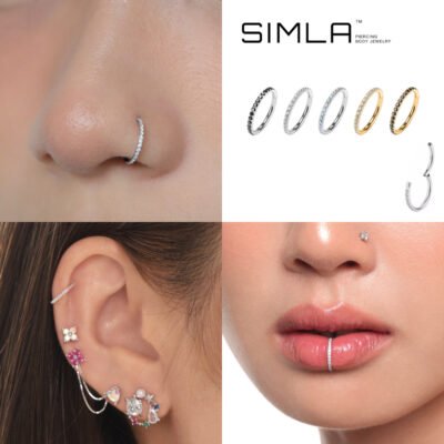 Khuyên clicker 1 hàng đá 1.0mm