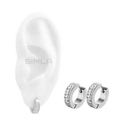 Khuyên tròn clicker bản dày đính đá