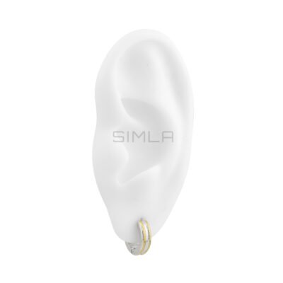 Khuyên tròn clicker bản dẹp sọc vàng