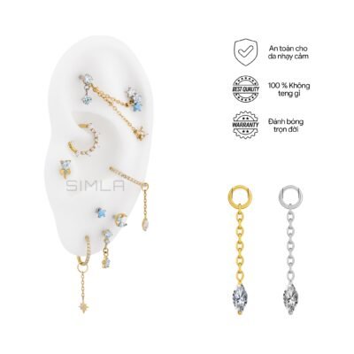 Charm dài đá thoi