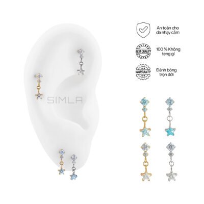 Labret charm sao đá